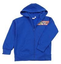 Tmavomodrá propínací mikina s nápisem a kapucí Primark