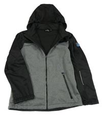 Černo-šedá softshellová bunda s kapucí Active Touch