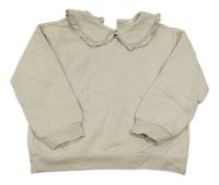 Béžová mikina s límečkem HEMA 