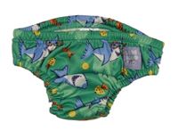Zelené plenkové plavkové kalhotky se žraloky 