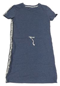 Šedomodré teplákové šaty s nápisy C&A