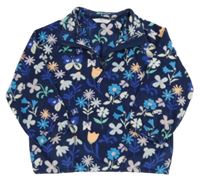 Tmavomodrá květovaná fleecová mikina M&S