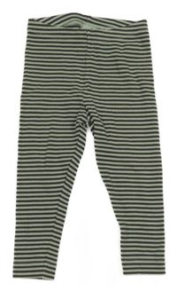 Antracitovo-mintové pruhované žebrované legíny H&M