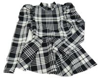 Černo-bílá kostkovaná tunika Shein