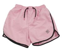 Růžovo-černé plážové kraťasy s potiskem Primark