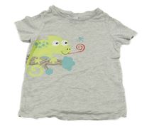 Světlešedé tričko s chameleonem Pocopiano