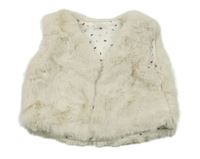 Béžová kožešinová podšitá vesta Miniclub