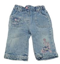 Světlemodré rifle s květy 