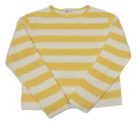 Žluto-bílý pruhovaný svetr H&M