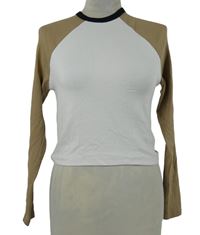 Dámské bílo-béžové crop triko F&F