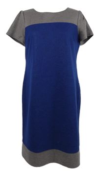 Dámské tmavomodro-hnědé vlněné šaty Fever 