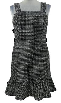 Dámské černo-bílé vzorované pletené šaty Miss Selfridge 