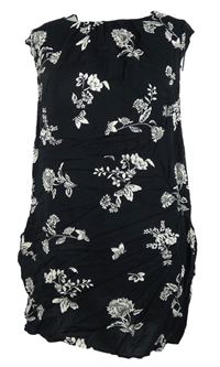 Dámská černá květovaná halenková tunika Papaya 