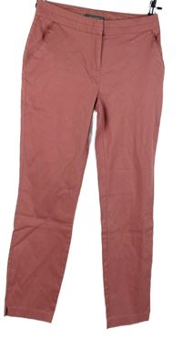 Dámské růžové plátěné chino kalhoty Primark 