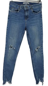 Dámské modré skinny rifle s dírami George