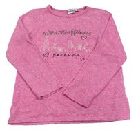 Růžové melírované úpletové triko F.r.i.e.n.d.s Primark