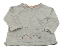 Světlešedá melírovaná mikina s čumáčkem H&M