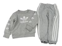 2set- šedá mikina s logem+ tepláky Adidas