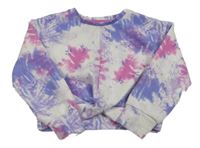 Bílo-modro-růžová crop mikina Primark