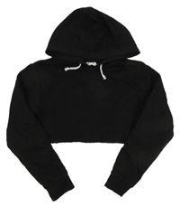 Černá crop mikina s kapucí Candy Couture