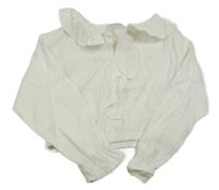 Nové - Bílá crop halenka s volánkem Zara