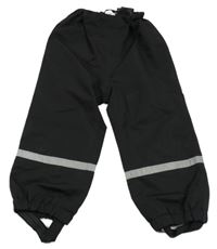 Černé šusťákové podšité kalhoty s proužkem H&M