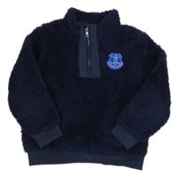 Tmavomodrá chlupatá mikina s nášivkou Everton