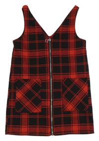 Černo-červené kostkované propínací šaty George