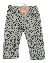 Nové - Šedé legíny s flíčky 