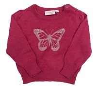 Fuchsiový svetr s motýlkem Impidimpi