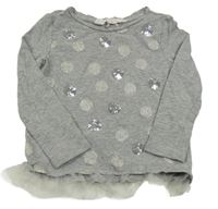 Šedé puntíkaté triko H&M