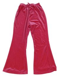 Fuchsiové sametové kalhoty Shein