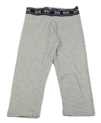 Šedé bavlněné capri legíny s gumou a nápisy H&M