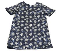 Tmavomodá tunika se střírnými a modrými hvězdami a flitry Next