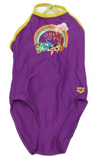 Tmavofialové plavky s duhou Arena