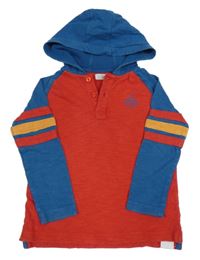 Červeno-modro-žluté triko s kapucí Fatface