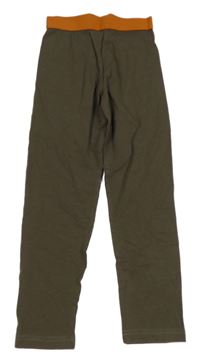 Khaki-oranžové legíny Alive