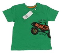 Nové - zelené tričko s monster truckem Jeff&Co