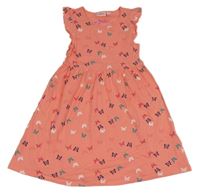 Růžové bavlněné šaty s motýly Alive