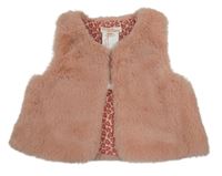 Růžová kožešinová podšitá vesta Du Pareil