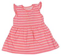 Neonově růžovo-bílé pruhované šaty Primark