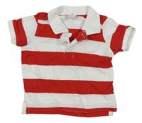Červeno-bílé pruhované polo tričko H&M