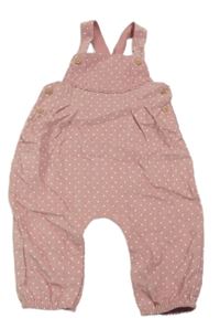 Růžové puntíkaté laclové manšestráky Next