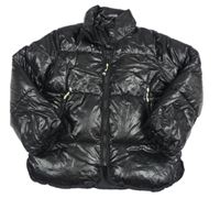 Černá lesklá prošívaná šusťáková zimní bunda H&M