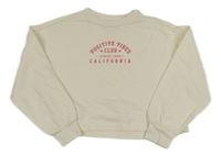 Smetanová crop mikina s nápisem 