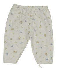 Smetanové lehké tepláky s medvídky