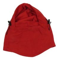 Červená fleecová kukla