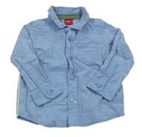 Modro-bílá kostičkovaná košile s puntíky S. Oliver