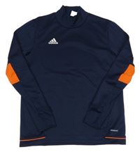 Tmavomodro/oranžová funkční sportovní mikina Adidas