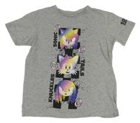 Šedé melírované tričko se Sonicem